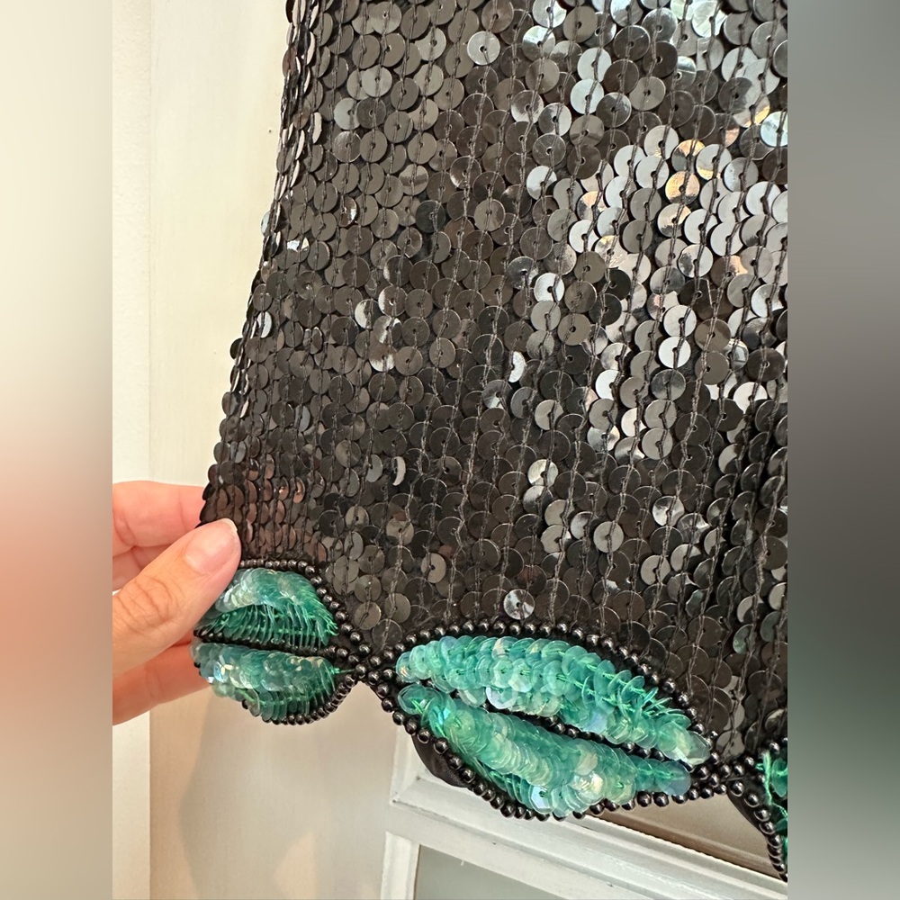 Vintage Stenay 80’s 100% Silk Sequin Art To Wear Floral Beaded Blouse Size S - Picture 6 of 11